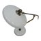 Lampe de Bureau Blanche Mid-Century en Acier et Laiton par Oscar Torlasco, Italie 4