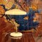 Lampe de Bureau Mid-Century Moderne en Acier et en Laiton Blanche par Oscar Torlasco, Italie 13