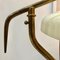 Lampe de Bureau Blanche Mid-Century en Acier et Laiton par Oscar Torlasco, Italie 9