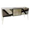 Mid-Century Solid Wood and Colored Glass Italian Sideboard, Image 2