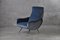 Blue Velvet Lounge Chair, 1960s 1