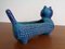 Blue Italian Ceramic Cat Bowl, 1960s 6