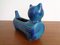 Blue Italian Ceramic Cat Bowl, 1960s 5