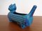 Blue Italian Ceramic Cat Bowl, 1960s 4