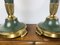 Vintage Dutch Brass and Green Table Lamps from Kullmann, 1970s, Set of 2 3