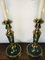 Vintage Dutch Brass and Green Table Lamps from Kullmann, 1970s, Set of 2 2