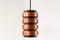 Danish Black Lacquered Metal and Copper Pendant Lamp, 1960s, Image 1