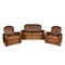 Art Deco Leder Sessel & Sofa, 1920er, 3er Set 1