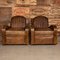 Art Deco Leder Sessel & Sofa, 1920er, 3er Set 19