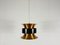Danish Copper and Black Pendant Lamp, 1960s 5