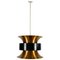 Lámpara colgante danesa de cobre y negro, años 60, Imagen 1