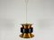 Danish Copper and Black Pendant Lamp, 1960s 3