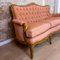 Spanisches neoklassizistisches Sofa mit gepolstertem Bezug aus Nussholz, 1930er 3