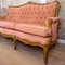 Spanisches neoklassizistisches Sofa mit gepolstertem Bezug aus Nussholz, 1930er 4