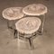 Tavolini a incastro Fossil in legno pietrificato con base cromata, set di 3, Immagine 14