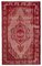 Red Oriental Handwoven Carved Overdyed Rug 1