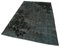 Überfärbter schwarzer Vintage Teppich aus handknüpfter Wolle 3