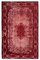 Alfombra turca roja hecha a mano de lana sobreteñida, Imagen 1