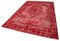 Red Turkish Handmade Wool Overdyed Rug 3