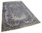 Grauer antiker handgewebter geschnitzter überfärbter Teppich 2