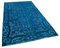 Turquoise Oriental Handwoven Carved Overdyed Rug 2