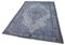 Grey Vintage Hand Knotted Wool Over-dyed Rug 3