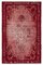 Roter Überknitterter Vintage Teppich aus Wolle 1