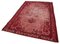 Roter Überknitterter Vintage Teppich aus Wolle 3