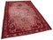 Roter Überknitterter Vintage Teppich aus Wolle 2