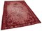 Vintage Red Hand Knotted Wool Overdyed Rug 2