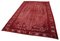 Red Antique Handwoven Carved Overdyed Rug 3