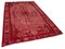 Red Antique Handwoven Carved Overdyed Rug 2