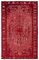 Red Antique Handwoven Carved Overdyed Rug 1