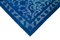 Blauer Überfärbter Handgeknüpfter Teppich aus Wolle 4