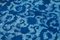 Blauer Überfärbter Handgeknüpfter Teppich aus Wolle 5