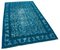 Antiker handgewebter Teppich in Türkis und Türkis überfärbt 2
