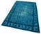 Turquoise Antique Handwoven Carved Over dyed Rug 3