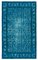 Turquoise Antique Handwoven Carved Over dyed Rug, Image 1