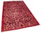 Roter Anatolischer Handgeknüpfter Überfärbter Teppich aus Wolle 2