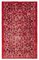Roter Anatolischer Handgeknüpfter Überfärbter Teppich aus Wolle 1