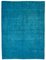 Blue Turkish Traditional Handmade Large Overdyed Rug, Image 1