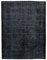 Großer Anatolischer Handgefasster Überfärbter Schwarzer Teppich, 1950er 1
