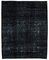 Black Oriental Traditional Hand Knotted Large Overdyed Rug 1