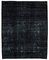 Black Oriental Traditional Hand Knotted Large Overdyed Rug, Image 1