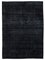 Großer Anatolischer Handgefasster Überfärbter Schwarzer Teppich, 1950er 1