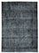 Black Oriental Wool Hand Knotted Large Overdyed Rug 1