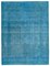 Blauer Orientalischer Handgeknüpfter Überfärbter Antiker Teppich 1