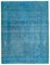 Blue Oriental Antique Hand Knotted Large Overdyed Rug 1