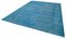 Blauer Orientalischer Handgeknüpfter Überfärbter Antiker Teppich 3