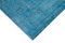 Blauer Orientalischer Handgeknüpfter Überfärbter Antiker Teppich 4